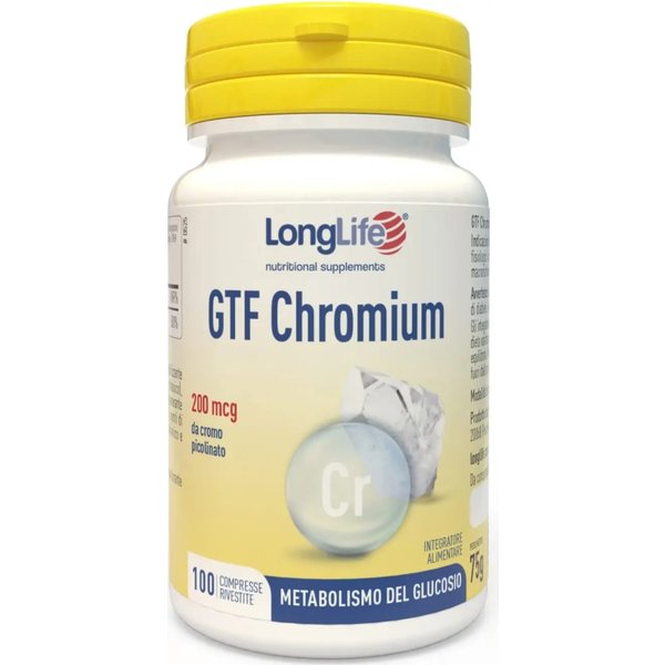 Longlife Gtf Chromium 100 Compresse - Integratore Per Il Metabolismo Del Glucosio-image