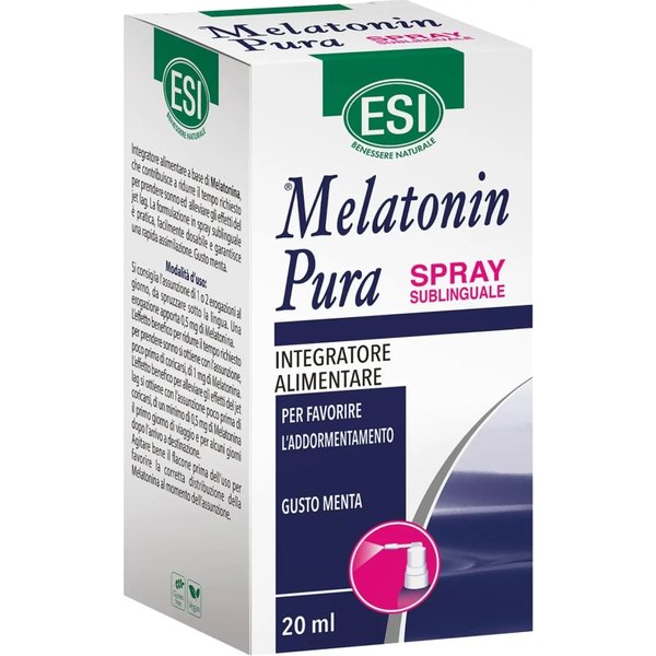 Esi Melatonin Pura Spray Sublinguale 20 Ml Gusto Menta - Integratore Per Il Sonno-image