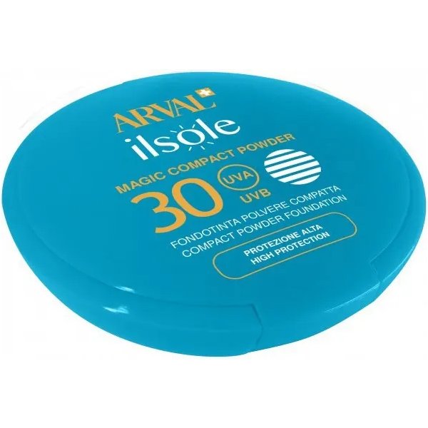 Arval Crema Solare Viso 30 SPF Fondotinta Compatto Ilsole Magic Compact Powder Protezione Alta N. 01 Beige Ambrato-image