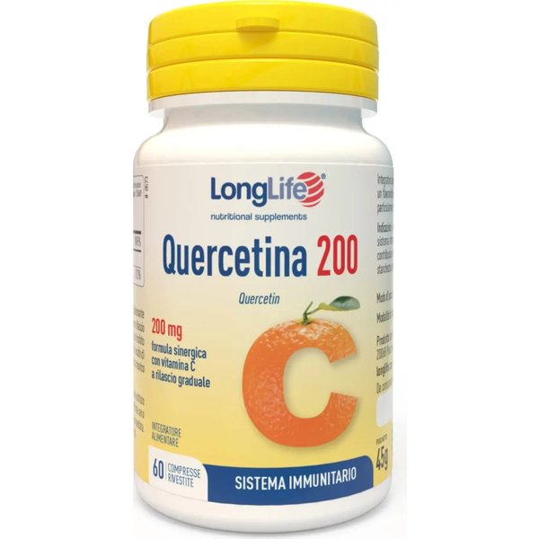 Longlife Quercetina 200 - Integratore Per Il Sistema Immunitario 60 Compresse Rivestite-image