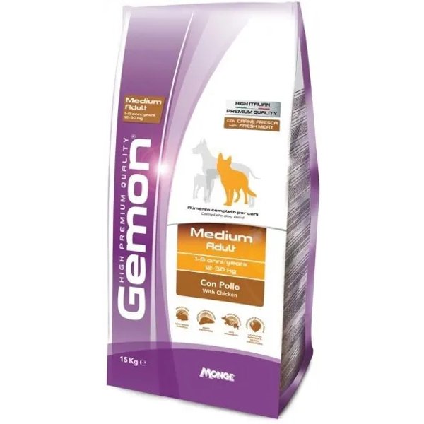 Gemon Medium Adult Con Pollo - Cibo Secco Per Cani 15 Kg-image