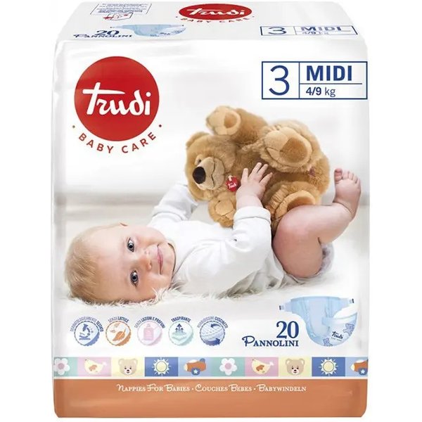 Trudi Baby Care 3 Midi - 20 Pannolini Per Bambini 4/9 Kg-image