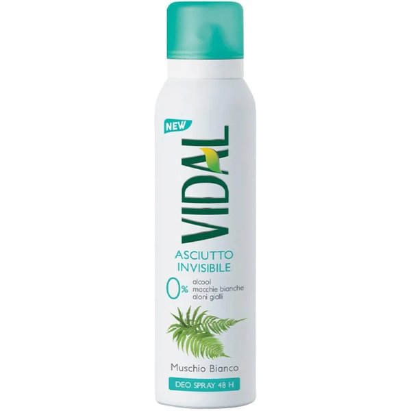 Vidal Asciutto Invisibile Muschio Bianco - Deodorante Spray 150 Ml-image