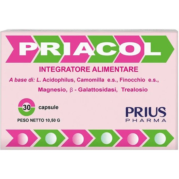 Priacol 30 Capsule - Integratore Per I Disturbi Del Tratto Gastro-Intestinale-image