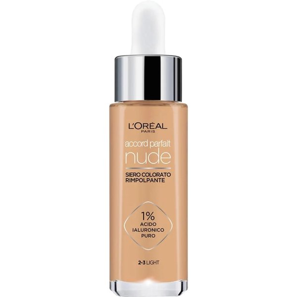 L'oreal Paris Accord Parfait Nude - Siero Colorato Rimpolpante - N. 2-3 Light-image