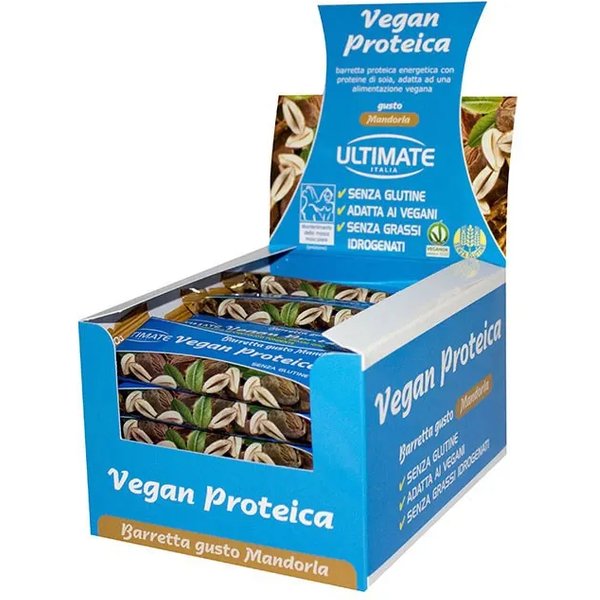 Ultimate Italia Vegan Proteica - 24 Barrette Al Gusto Di Mandorla Da 40 G-image