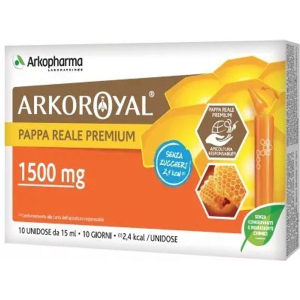 Arkoroyal Pappa Reale Premium 1500 Mg Senza Zuccheri 10 Flaconcini - Integratore Immunostimolante-image