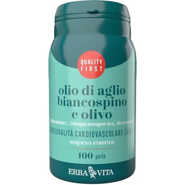 Olio Di Aglio Biancospino E Olivo 100 Perle - Integratore Per Il Sistema Cardiovascolare-image