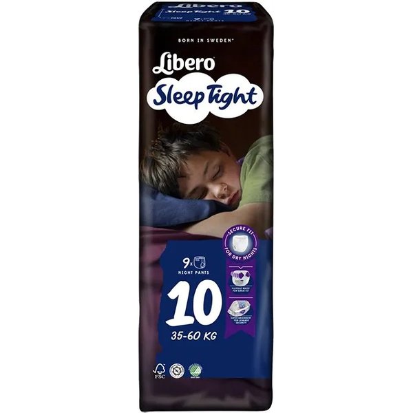 Libero Sleeptight 10 - 9 Pannolini A Mutandina Per Bambini 35-60 Kg-image