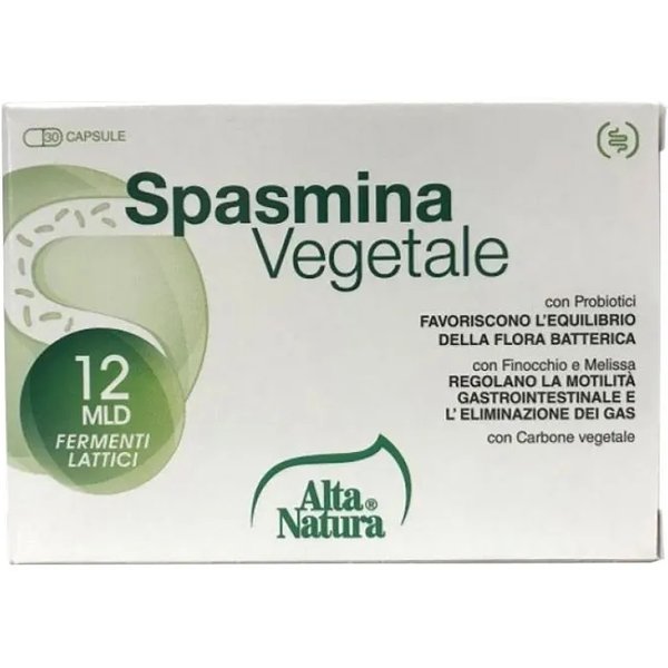 Alta Natura Spasmina Vegetale 30 Capsule - Integratore Per La Flora Intestinale-image