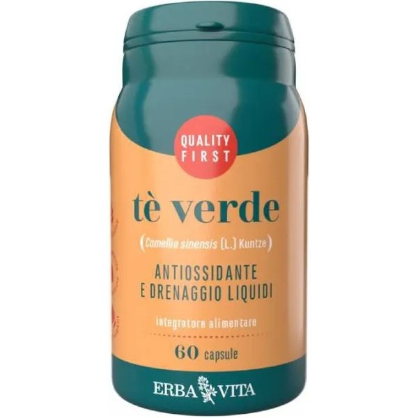 Tè Verde 60 Capsule - Integratore Antiossidante E Per Il Drenaggio Dei Liquidi-image