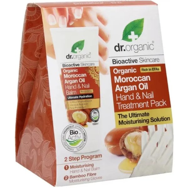 Dr. Organic Argan Hand Cream Pack - Crema Mani 100 Ml + Guanto In Bamboo-image