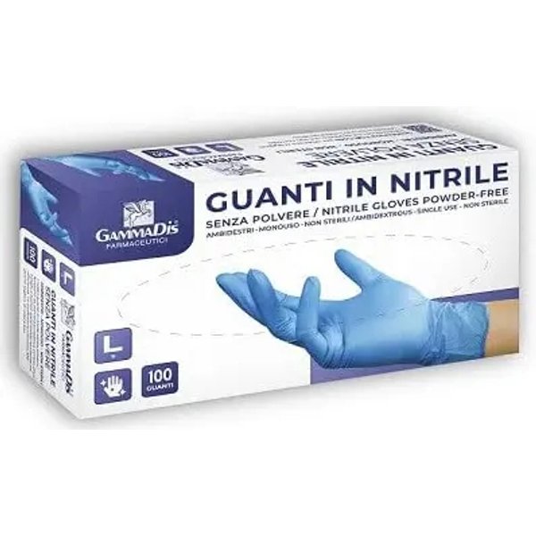 100 Guanti Al Nitrile Senza Polvere Taglia M-image