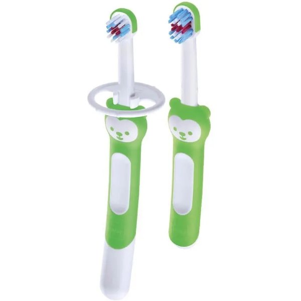 MAM Learn To Brush - Set Di Spazzolini Per Bambini 5M+ Colore Verde-image