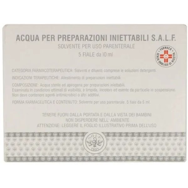 Acqua Per Preparazioni Iniettabili - 5 Fiale Da 10 Ml-image