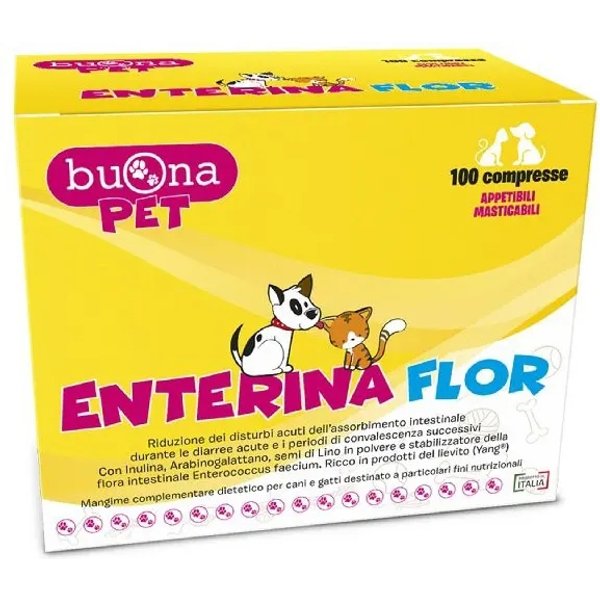 Buona Pet Enterina Flor 100 Compresse Appetibili - Mangime Complementare Per Cani E Gatti-image