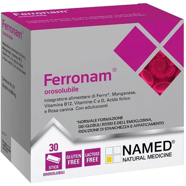 Ferronam 30 Bustine Orosolubili - Integratore Di Ferro E Vitamine-image