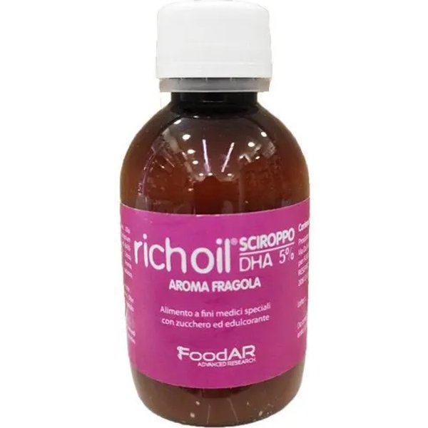 Foodar Research DHA Richoil Sciroppo 5% Gusto Fragola 100 Ml - Alimento A Fini Medici Speciali-image
