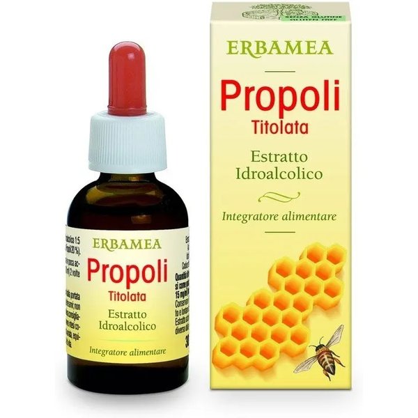 Erbamea Propoli Estratto Titolato Idroalcolico 30 Ml - Integratore Per Le Vie Respiratorie-image