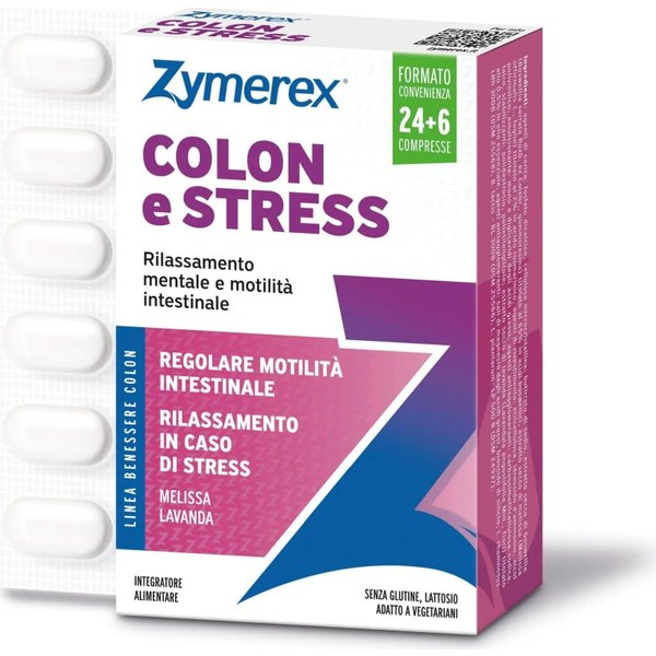 Zymerex Regola Colon E Stress 24 Compresse - Integratore Per La Flora Intestinale-image