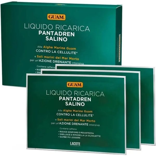 Guam Pantadren Salino - 3 Buste Liquido Ricarica Drenante Intensivo Da 100 Ml-image