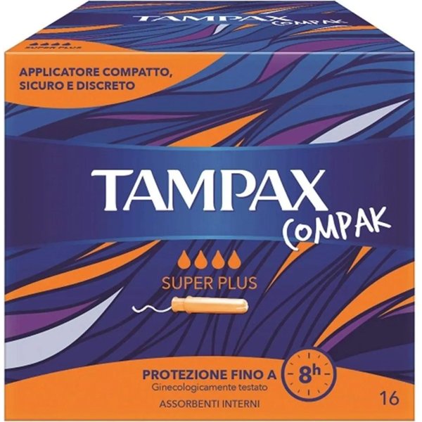 Tampax Compak - 16 Tamponi Super Plus Per Flussi Molto Abbondanti-image