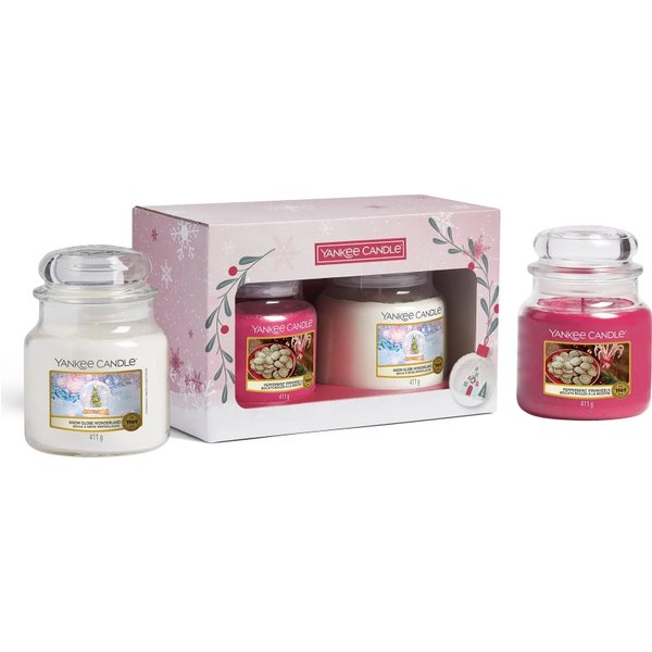 Yankee Candle Box Candele Profumate Medium - Snow Globe Wonderland + Peppermint Pinwheels-image