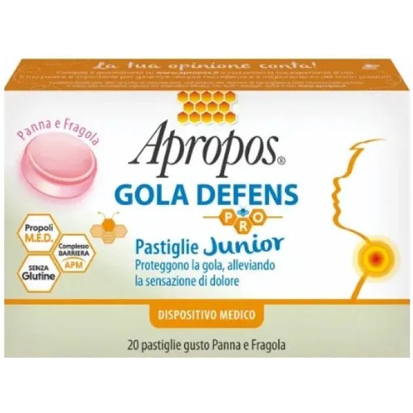 Apropos Gola Defence Pro Junior Panna E Fragola - 20 Pastiglie Per Il Mal Di Gola-image