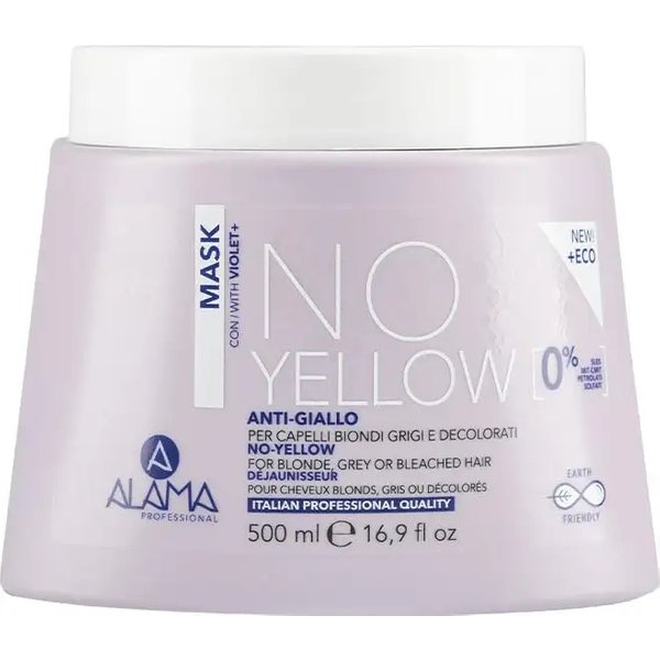 Alama No Yellow - Maschera Anti-Giallo Per Capelli Biondi Grigi E Decolorati 500 Ml-image