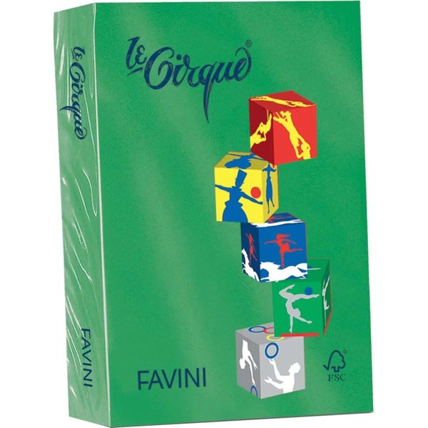 Favini Le Cirque 80 G - Risma 500 Fogli Carta A4 - 208 Verde Bandiera-image