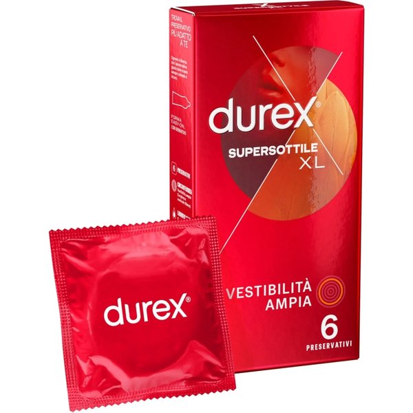 Durex Supersottile Xl - 6 Preservativi Vestibilità Ampia-image