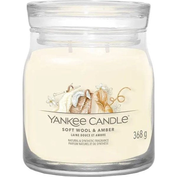 Yankee Candle Soft Wool & Amber - Candela Profumata Signature Media 368 G-image