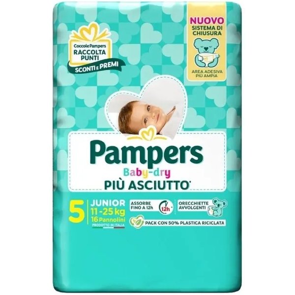 Pampers Baby Dry - 16 Pannolini Taglia 5 Junior (11-25 Kg)-image