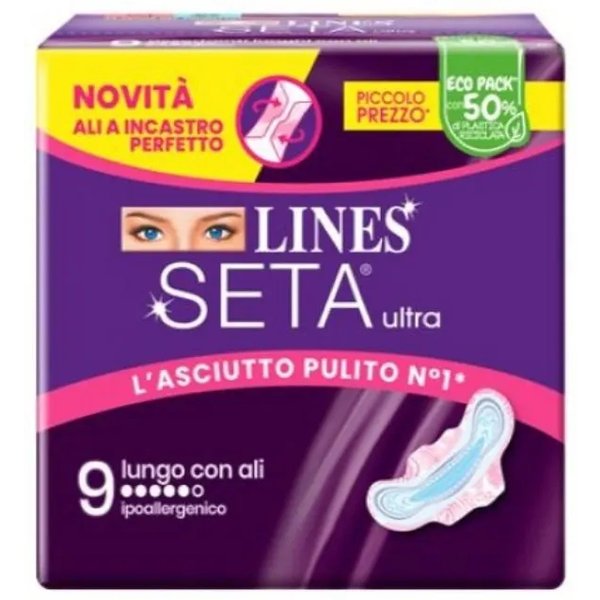 Lines Seta Ultra - 9 Assorbenti Lunghi Con Ali-image