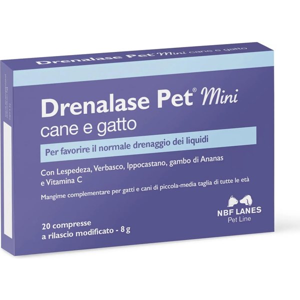 Nbf Lanes Drenalase Pet Mini 20 Compresse - Mangime Complementare Cane E Gatto-image
