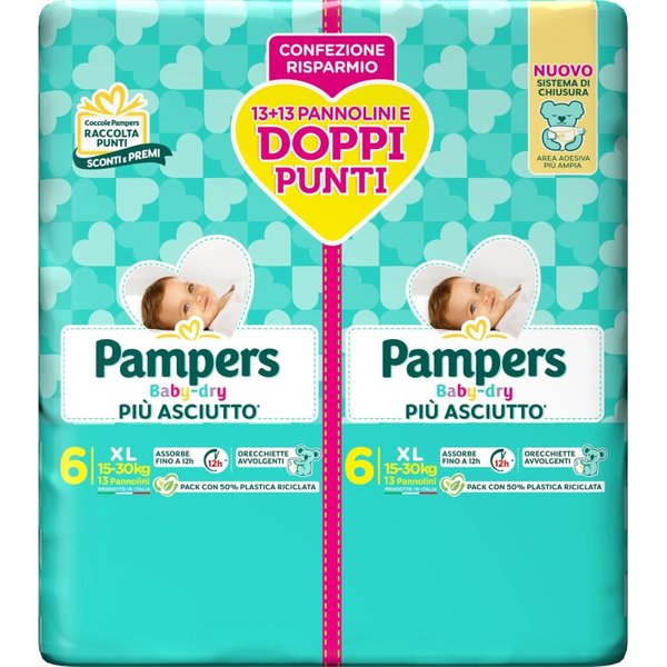 Pampers Baby Dry Duo - 26 Pannolini Taglia 6 Xl (15-30 Kg)-image