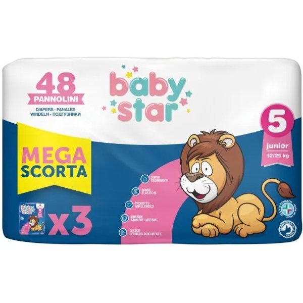 Baby Star Junior - 48 Pannolini 12-25 Kg Taglia 5-image