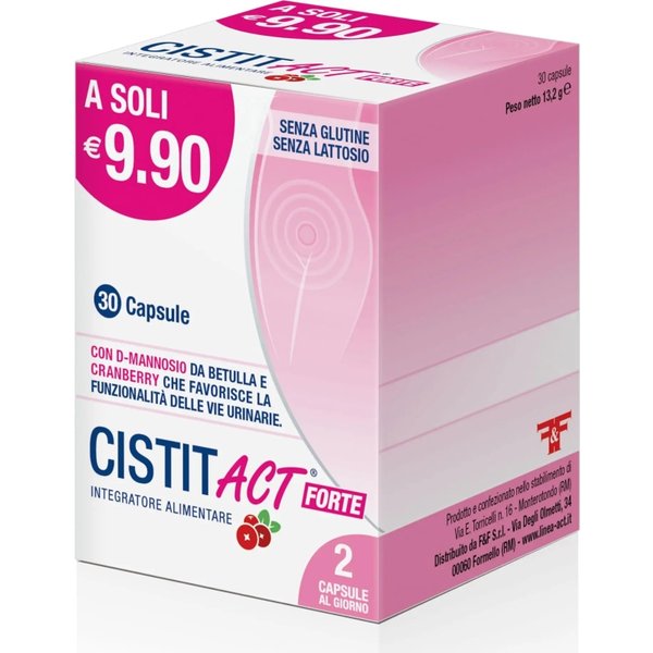 Cistit Act Forte 30 Capsule - Integratore Per Le Vie Urinarie-image