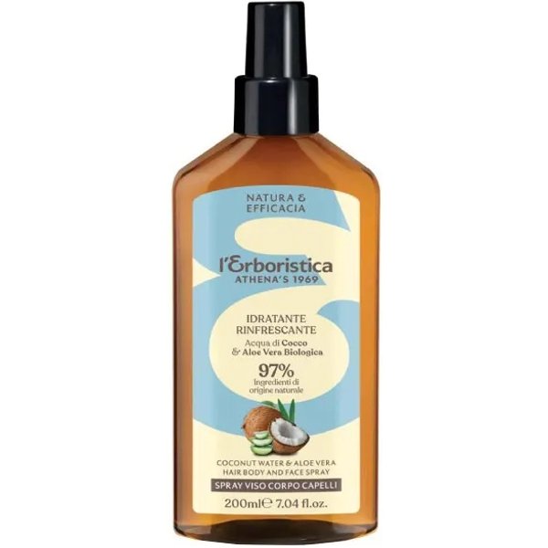 L'Erboristica Acqua Di Cocco & Aloe Vera Biologica - Spray Viso, Corpo E Capelli 200 Ml-image