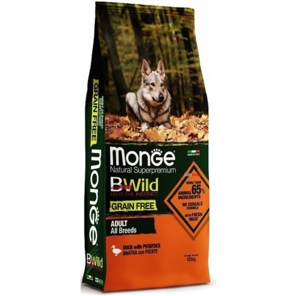 Monge Grain Free All Breeds - Cibo Secco Per Cani Anatra E Patate 12 Kg-image