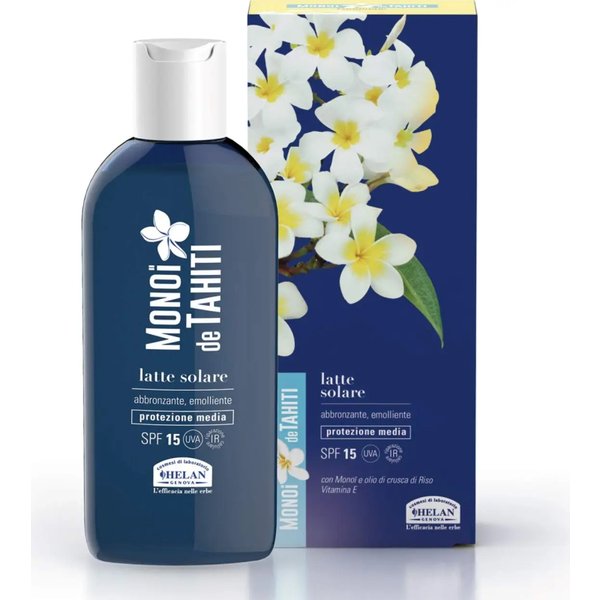 Helan Crema Solare 15 SPF Latte Monoï De Tahiti Protezione Media 200 Ml-image