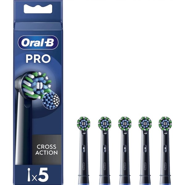 Braun Oral-B Crossaction - 5 Testine Di Ricambio Nere-image