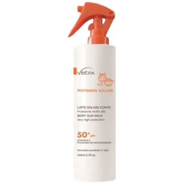 Vebix Crema Solare Bambini 50+ SPF Latte Phytamin Kids Protezione Molto Alta 150 Ml-image