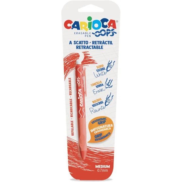 Carioca Oops - 12 Penne Cancellabili A Scatto Rosso-image