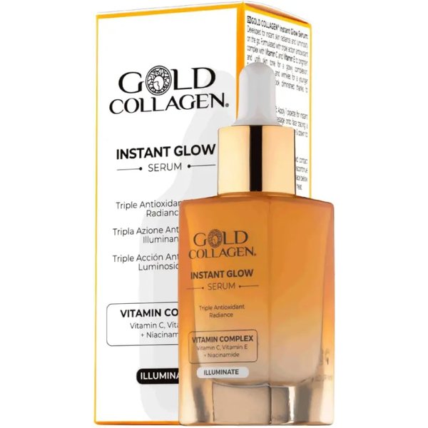 Minerva Research Gold Collagen Instant Glow Serum - Siero Antiossidante Viso 30 Ml-image