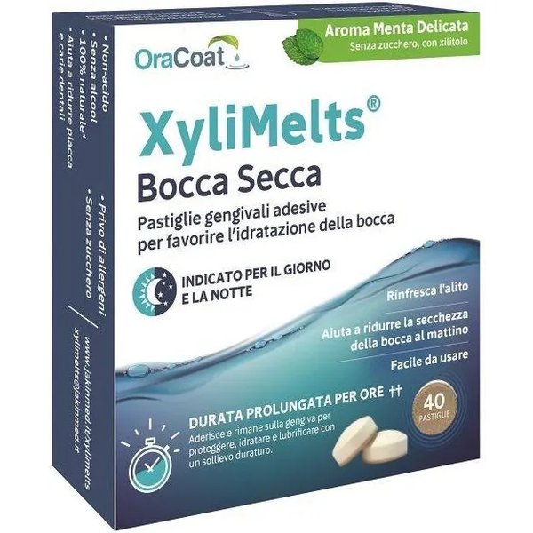Xylimelts - 40 Pastiglie Per La Bocca Secca Gusto Menta Delicata-image
