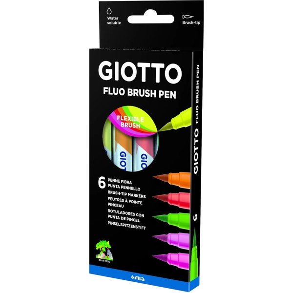 Giotto Turbo Soft Brush - 6 Pennarelli Colore Fluo-image