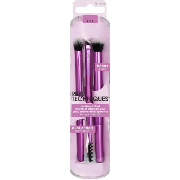 Real Techniques Eye Shade + Blend - Set Con 3 Pennelli Per Occhi-image