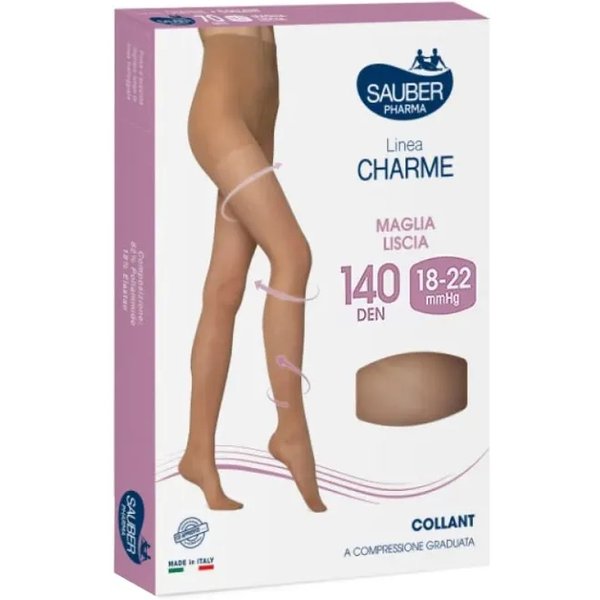 Sauber Linea Charme 140 Den - Collant Maglia Liscia (18-22 Mmhg) - Taglia 3 Camel-image
