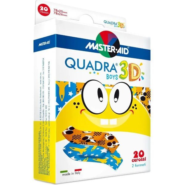 Master Aid Quadra 3D Boys - 20 Cerotti Assortiti-image